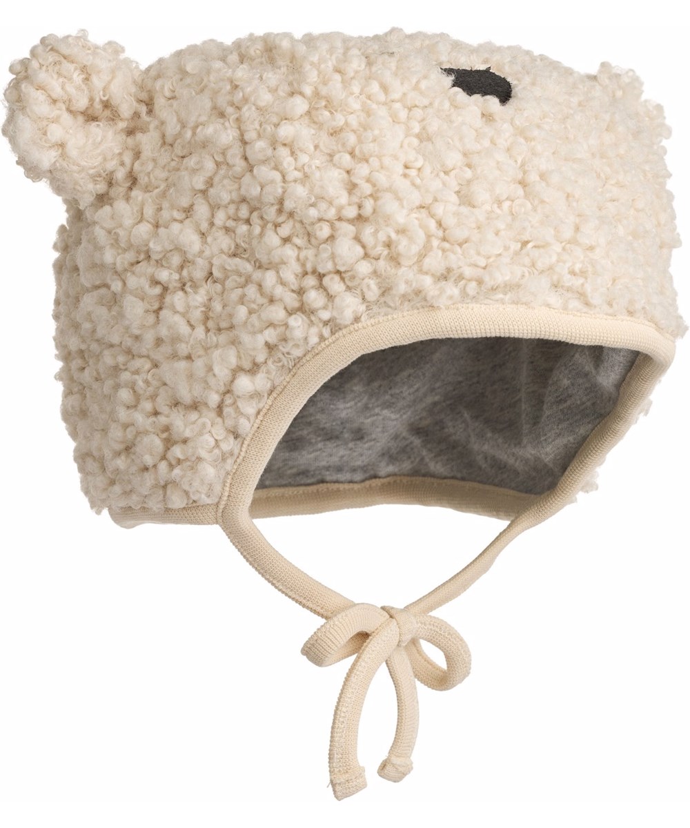 Kandis - Vanilla - Off-white bonnet with cute teddy bear ears for the little ones