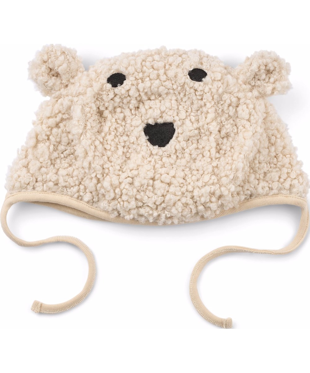 Kandis - Vanilla - Off-white bonnet with cute teddy bear ears for the little ones