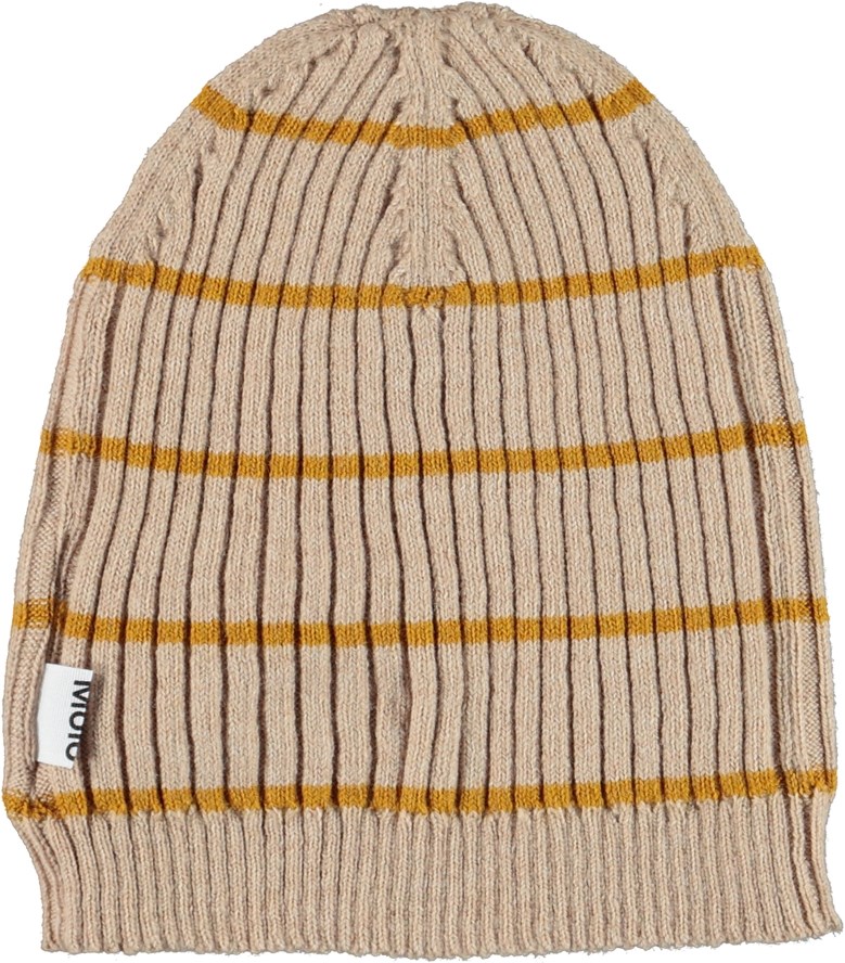 Nao - Rose Stripe - Rose knit hat in rib with browb stripes