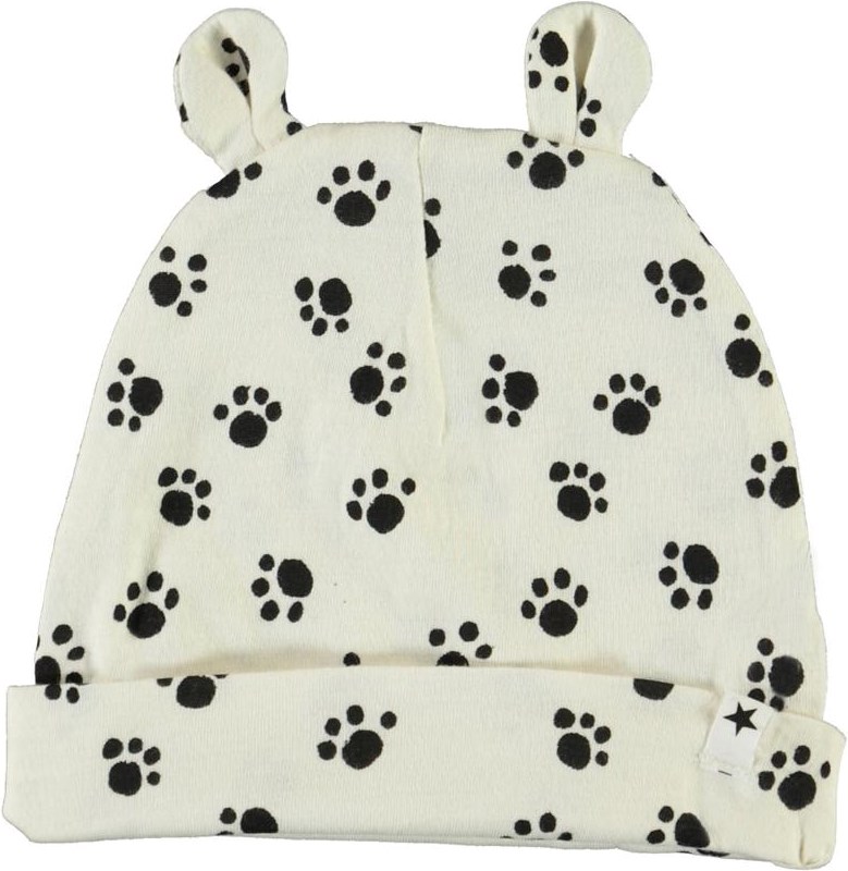 Natali - Puppy Paws - White baby hat with dog paws