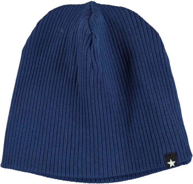 Neci hat and bib set - Naval Blue - Baby hat and bib in dark blue