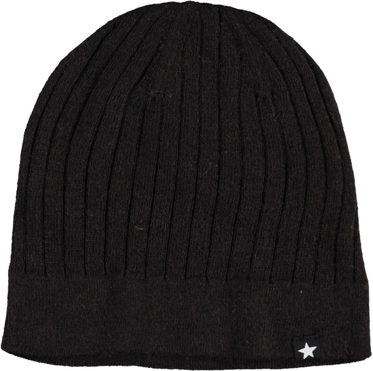 Nell - Deep Oak - Dark brown baby knit hat with cashmere