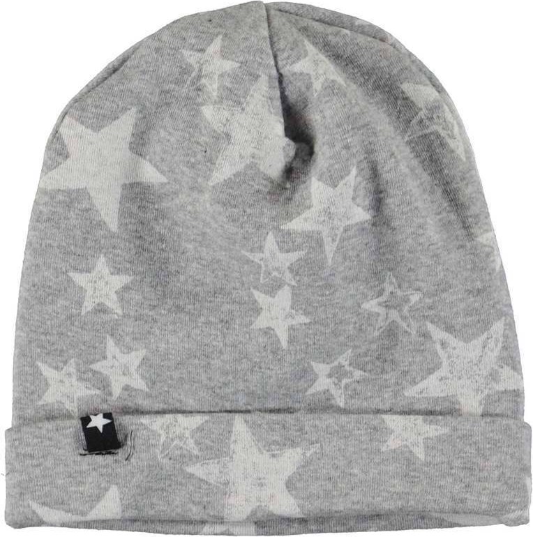 Noe Hat And Bib Set - Ivory Stars - Baby hat and bib with star print