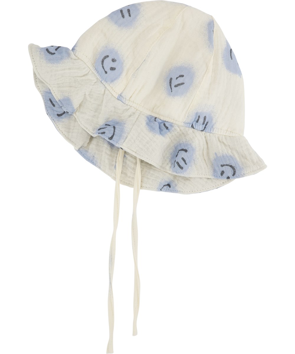 Noel - Crisp Smiles - White baby hat with smiley face print