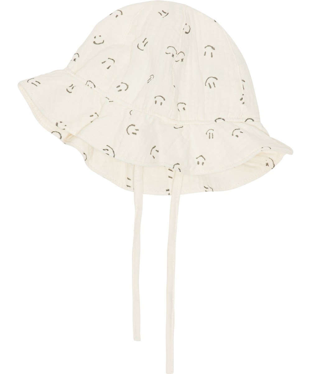 Noel - Happy Mini - White baby hat with print