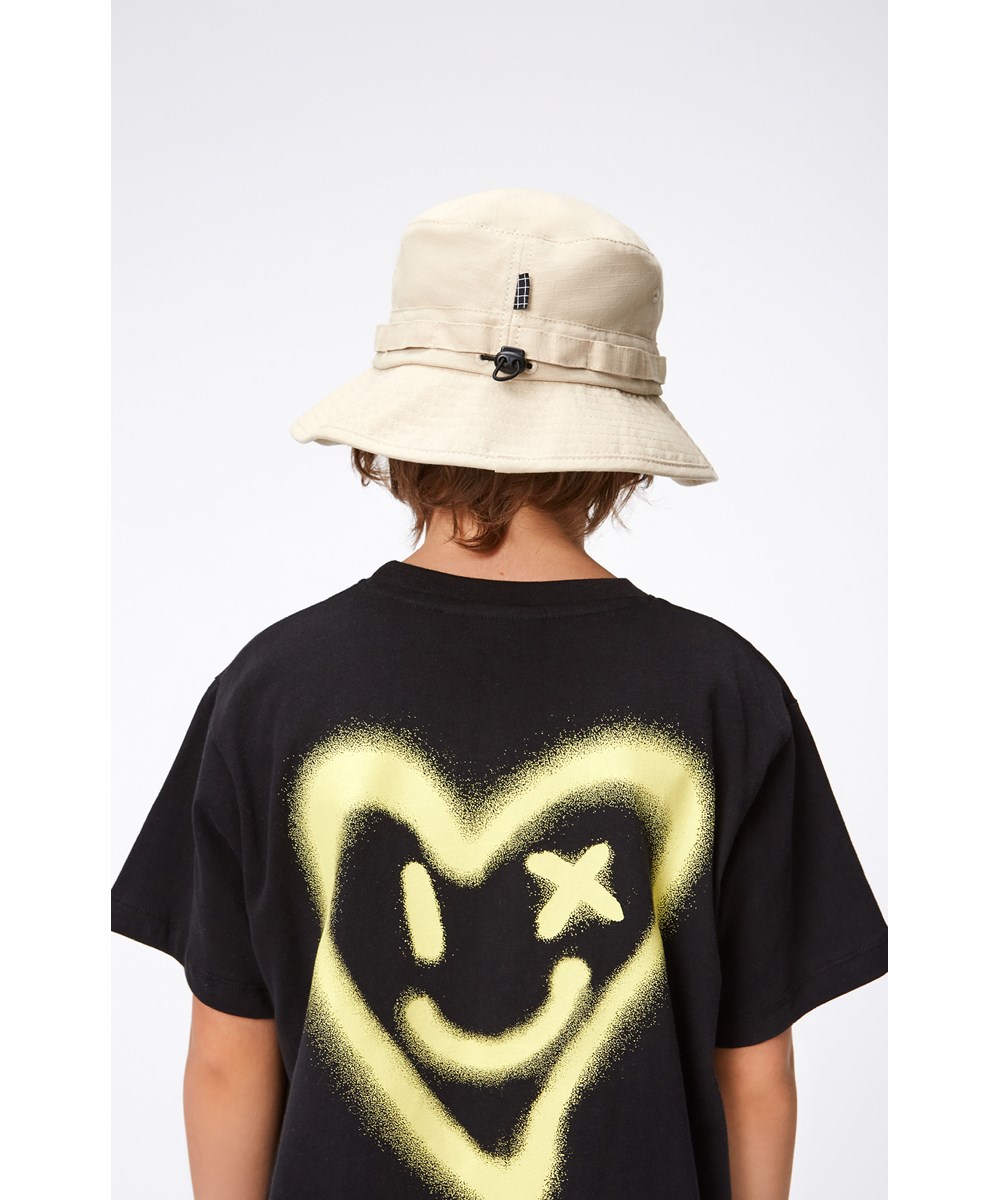 Safir - Sandy - Sand coloured bucket hat in a cotton weave with adjustable string