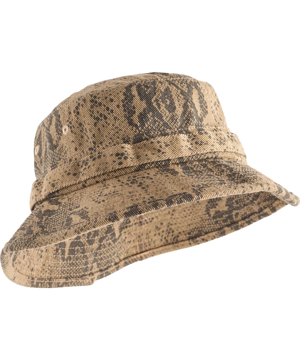 Safir - Snake Structure - Beige bucket hat for children with a snake print