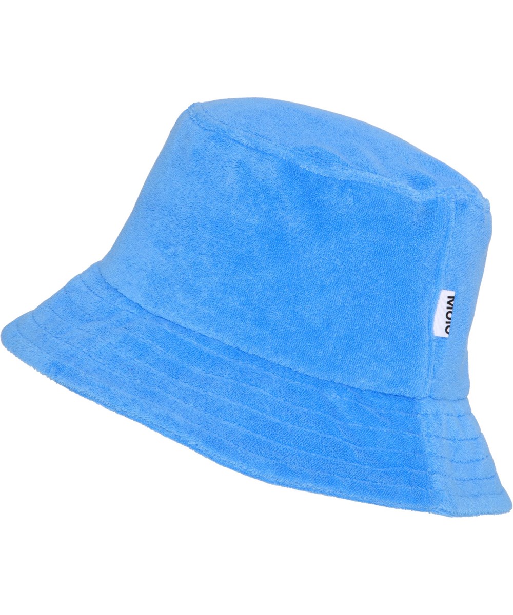 Sage - Forget Me Not - Blue bucket hat in soft cotton terry with turned down brim 