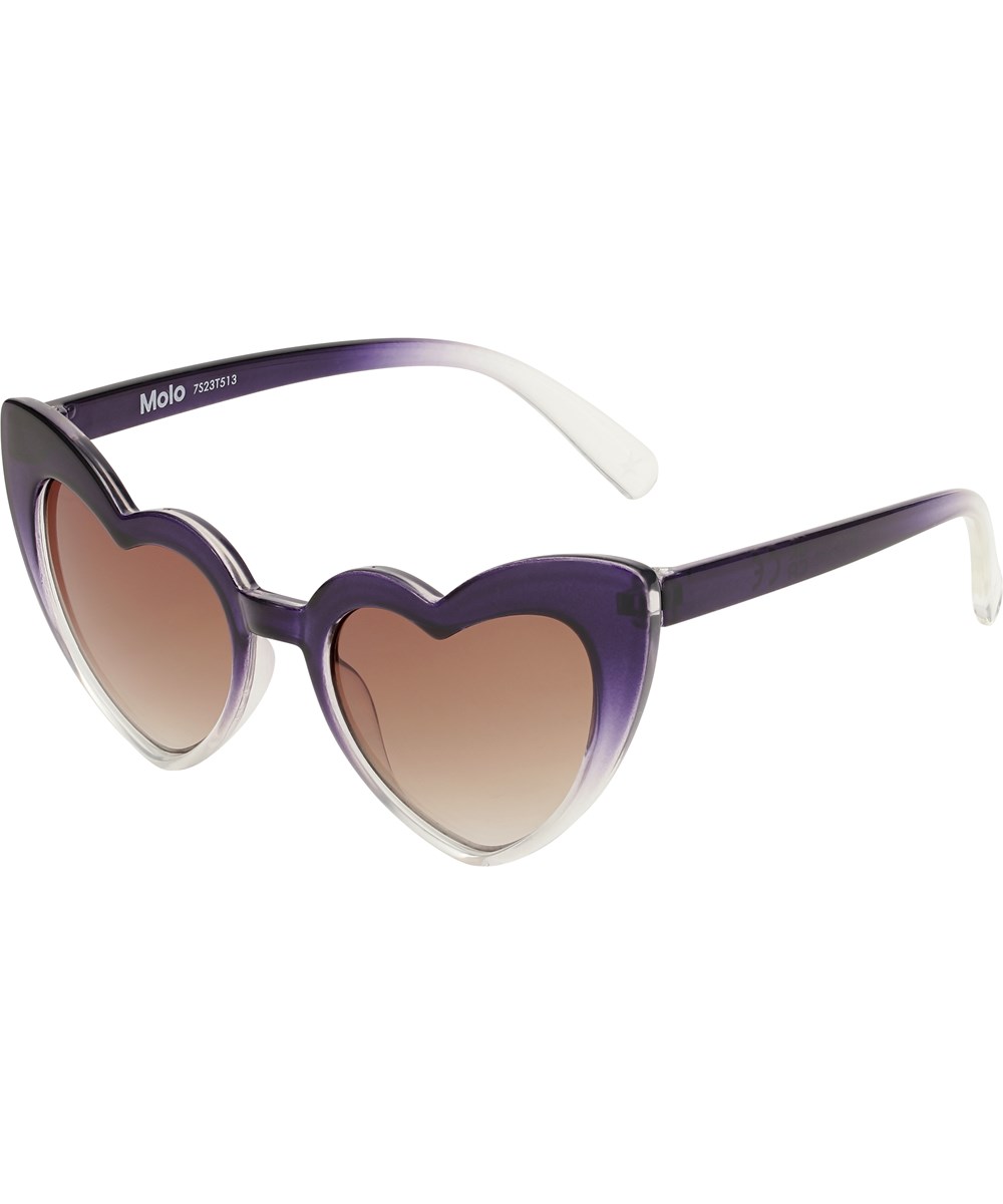 Sana - Indigo Sky - Sunglasses in heart shape in black and white