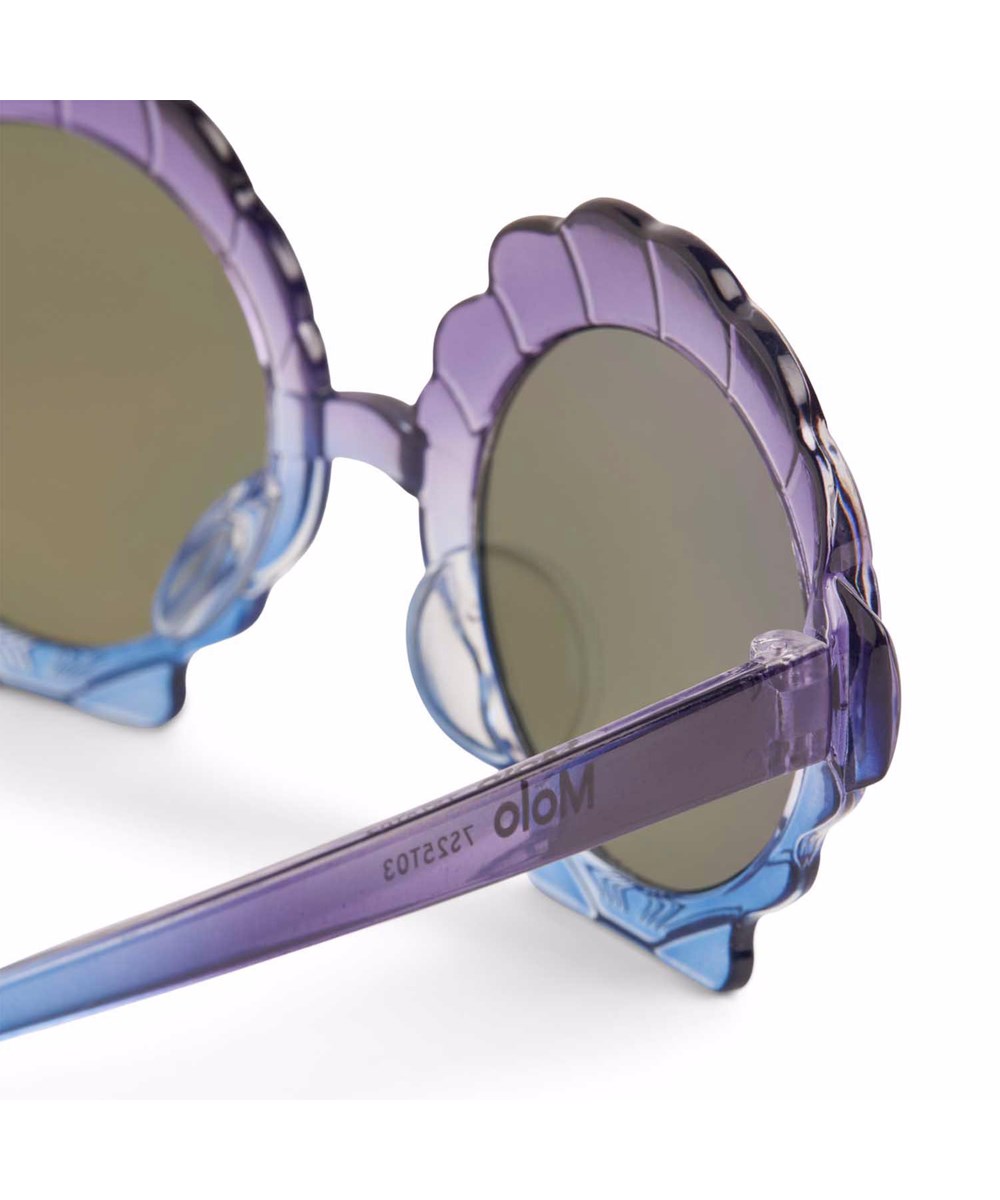 Seashell - Granada Sky - Mussel-shaped children's sunglasses in purple with coloured mirrored lenses and 100% UV protection.