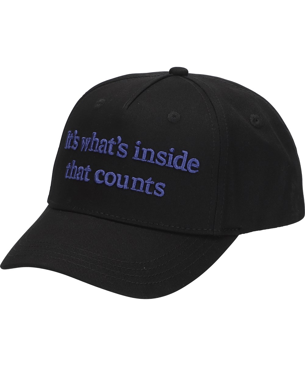 Sebastian - Black - Black cap with text inside