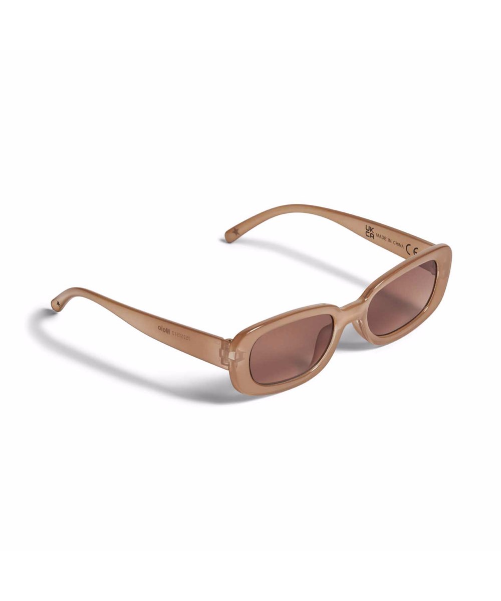 Selah - Sandalwood - Oval children's sunglasses in beige with tinted lenses, glossy finish, and 100% UV protection.