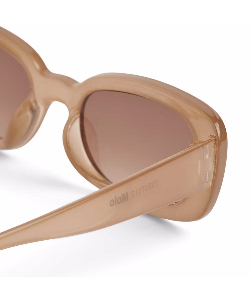 Selah - Sandalwood - Oval children's sunglasses in beige with tinted lenses, glossy finish, and 100% UV protection.