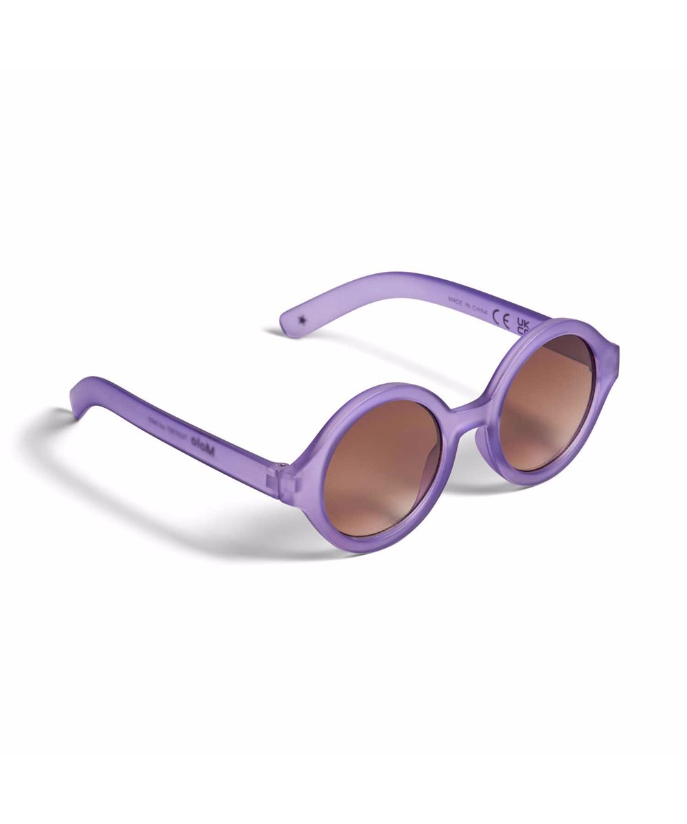 Shelby - Purple Glo - Round children's sunglasses in purple with tinted lenses, satin finish, and 100% UV protection.