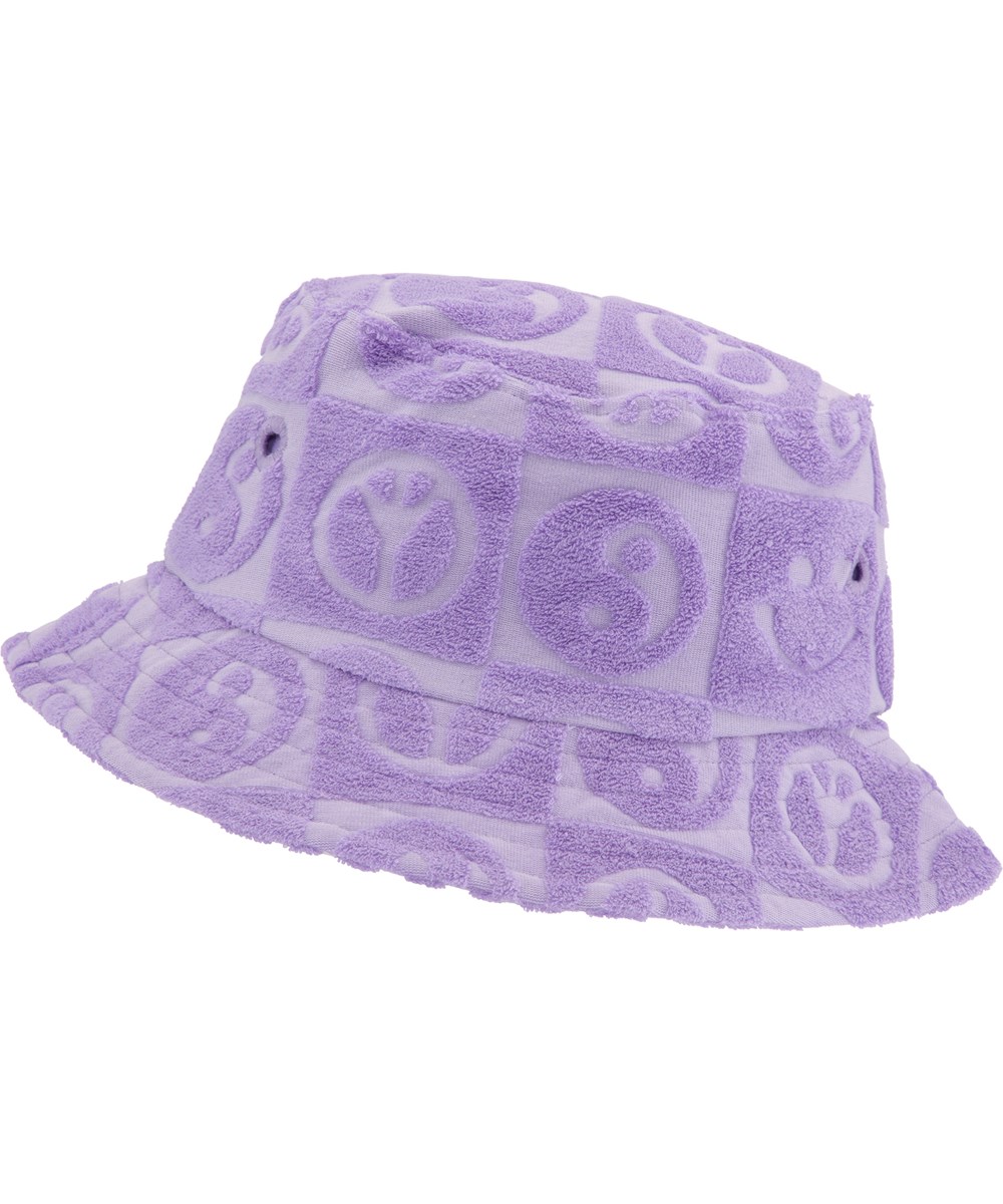 Siks - Viola - Purple terry bucket hat with pattern 