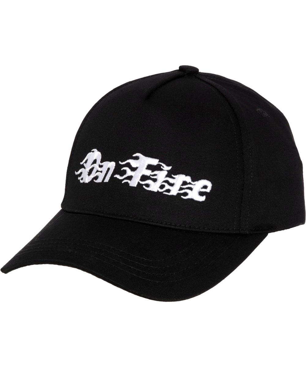 Skill - Black - Black cap in a cotton weave with 'On Fire' embroidered on the front