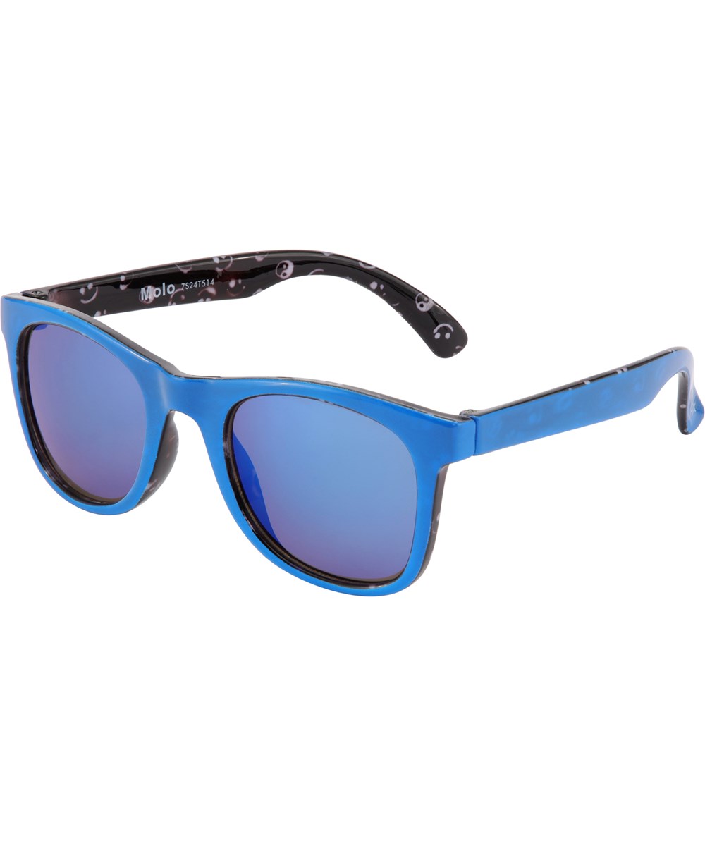 Smile - Reef Blue - Blue sunglasses with blue mirrored lenses