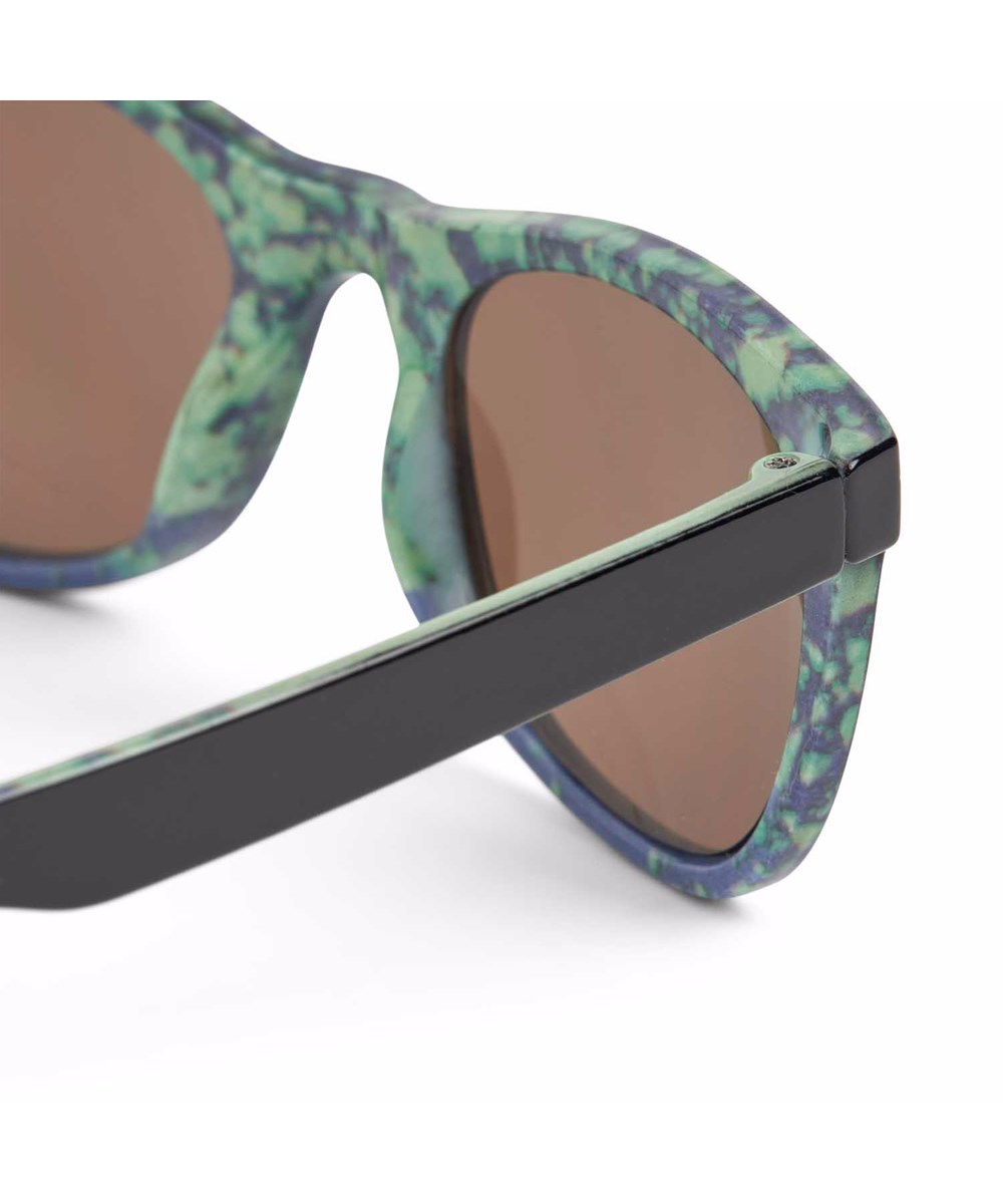 Smile - Splash - Classic children's sunglasses in black with green and blue splashes, tinted lenses, glossy finish, and 100% UV protection.