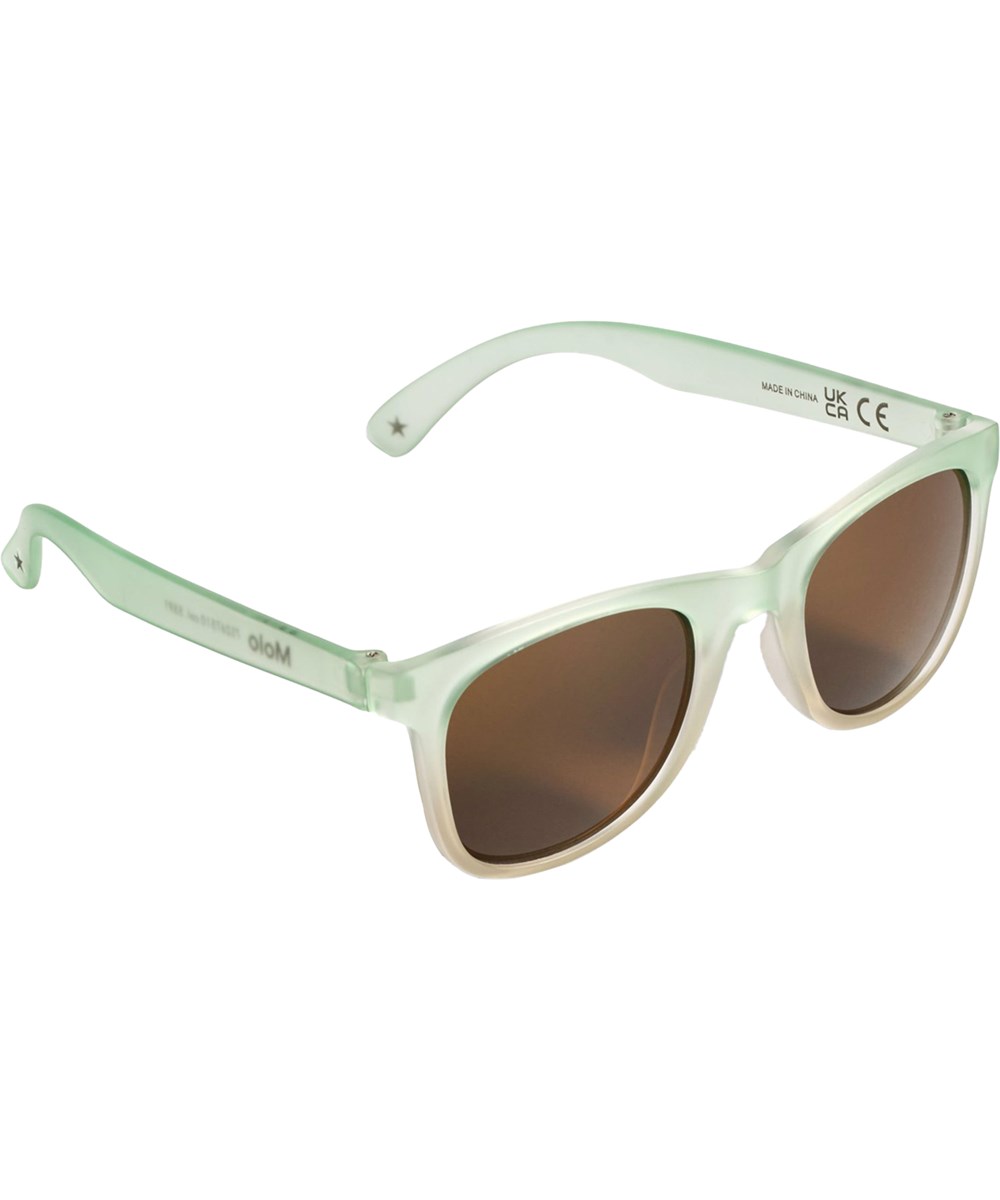 Smile - Surf Spray - Classic sunglasses for children in green and beige with UV protection.