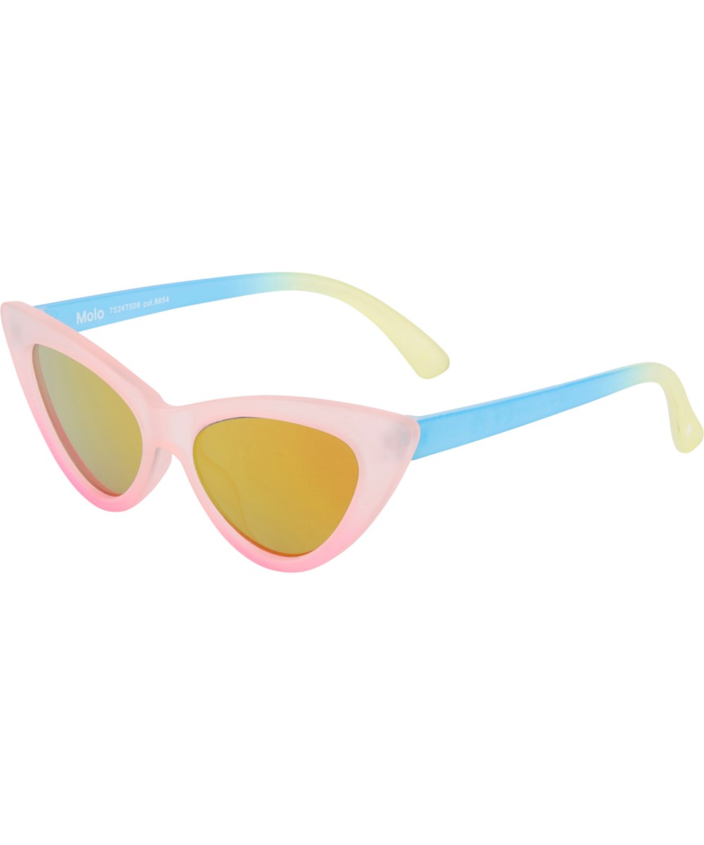 Sola - Hibiscus - Pink cat-eye sunglasses with mirrored lenses