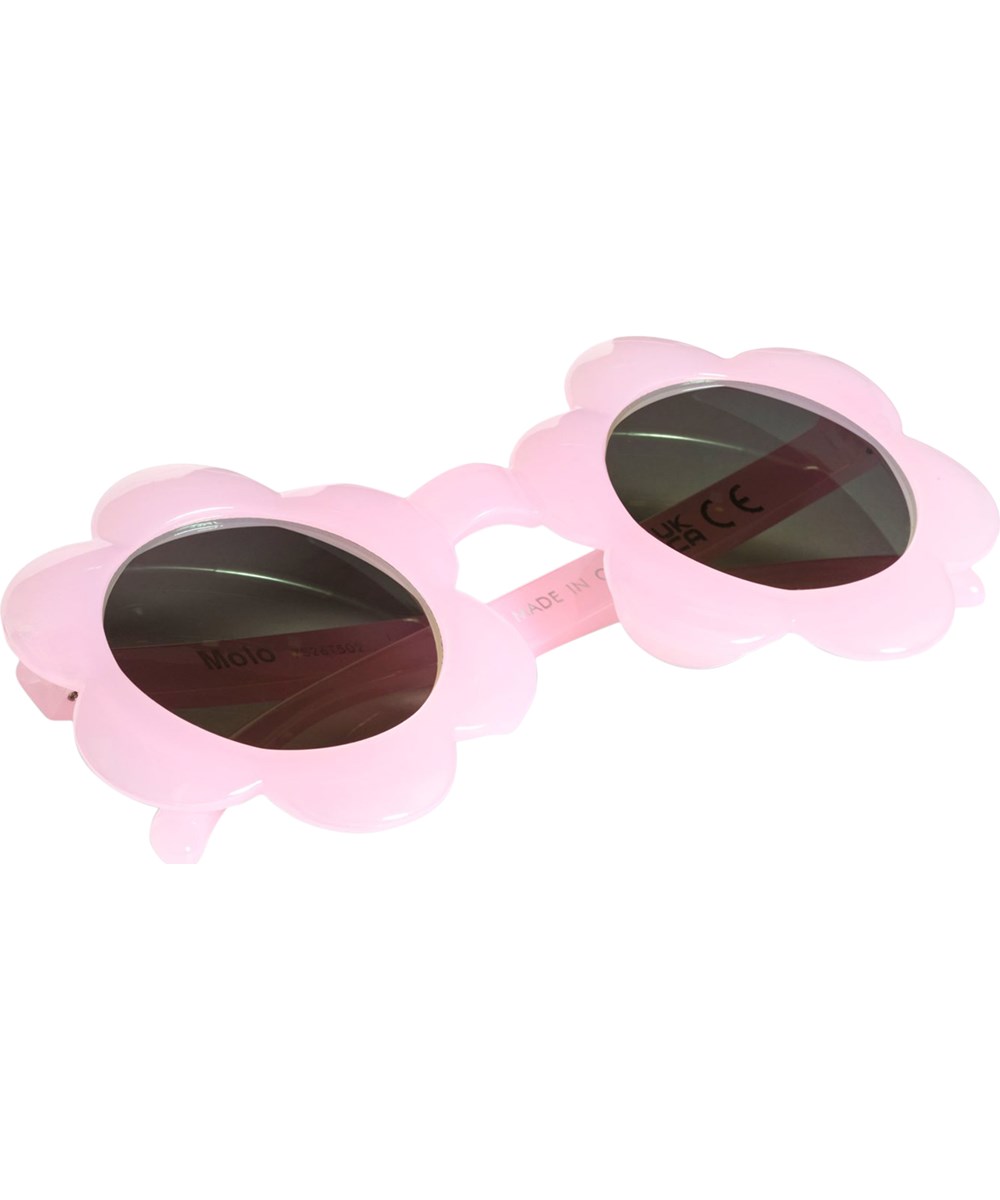 Soleil - Bubble Pink - Pink, flower-shaped sunglasses for children with coloured mirror lenses and UV protection.