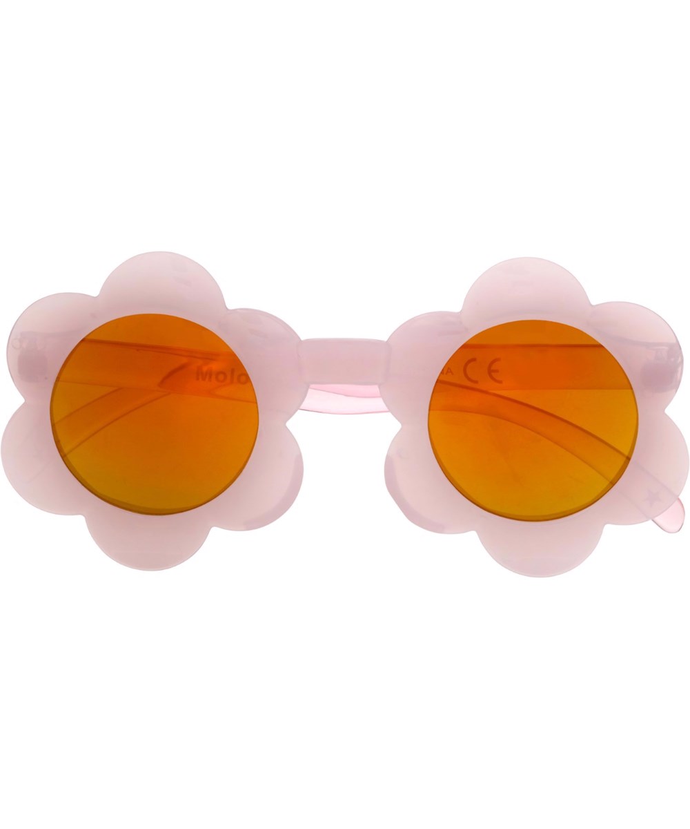Soleil - Lilac Pink - Pink flowered sunglasses with mirrored lenses