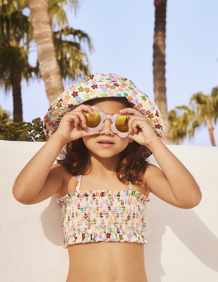 Soleil - Lilac Pink - Pink flowered sunglasses with mirrored