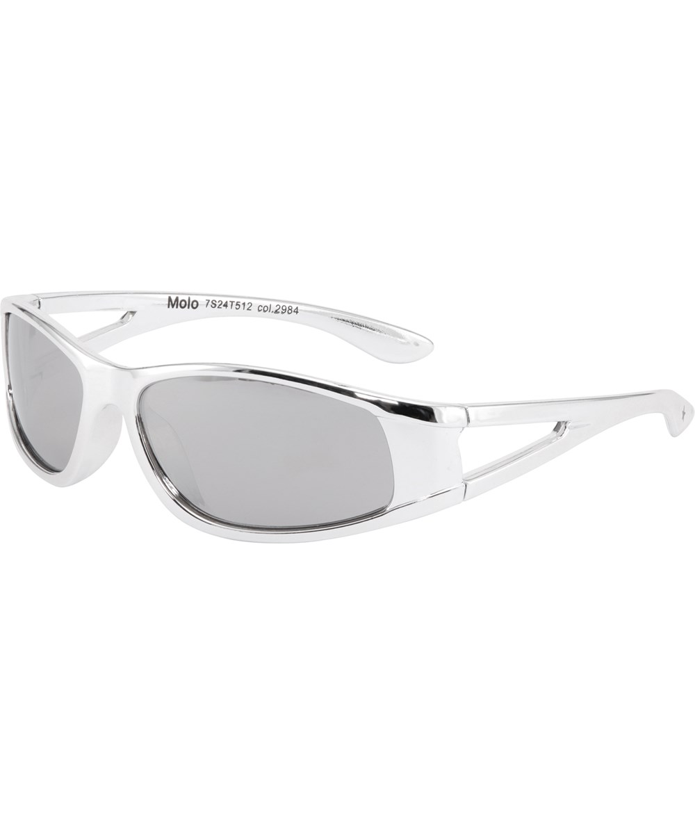 Soso - Silver Touch - Sporty silver sunglasses with mirrored lenses