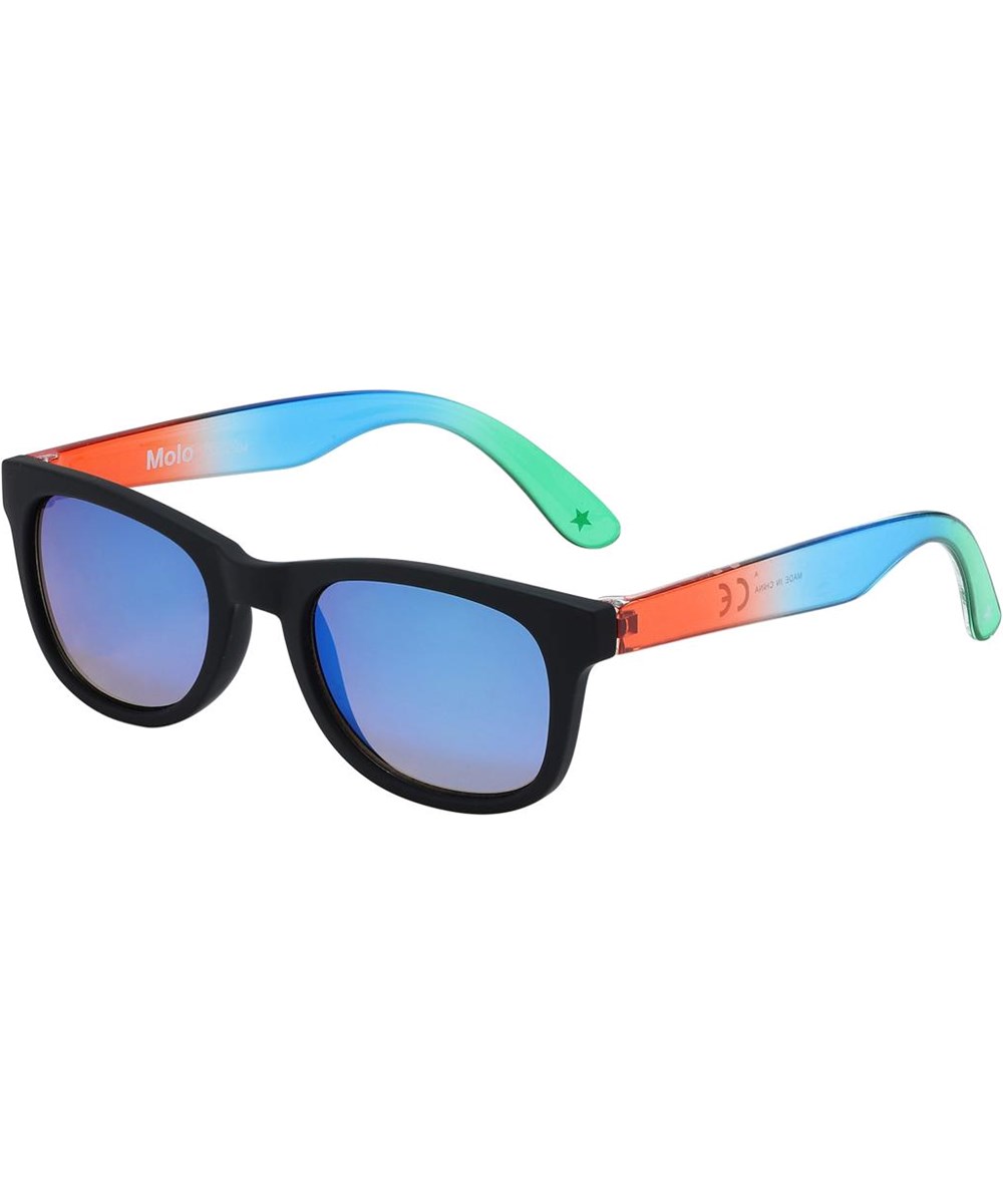 Star - Black - Zwarte zonnebril met blauwe glazen