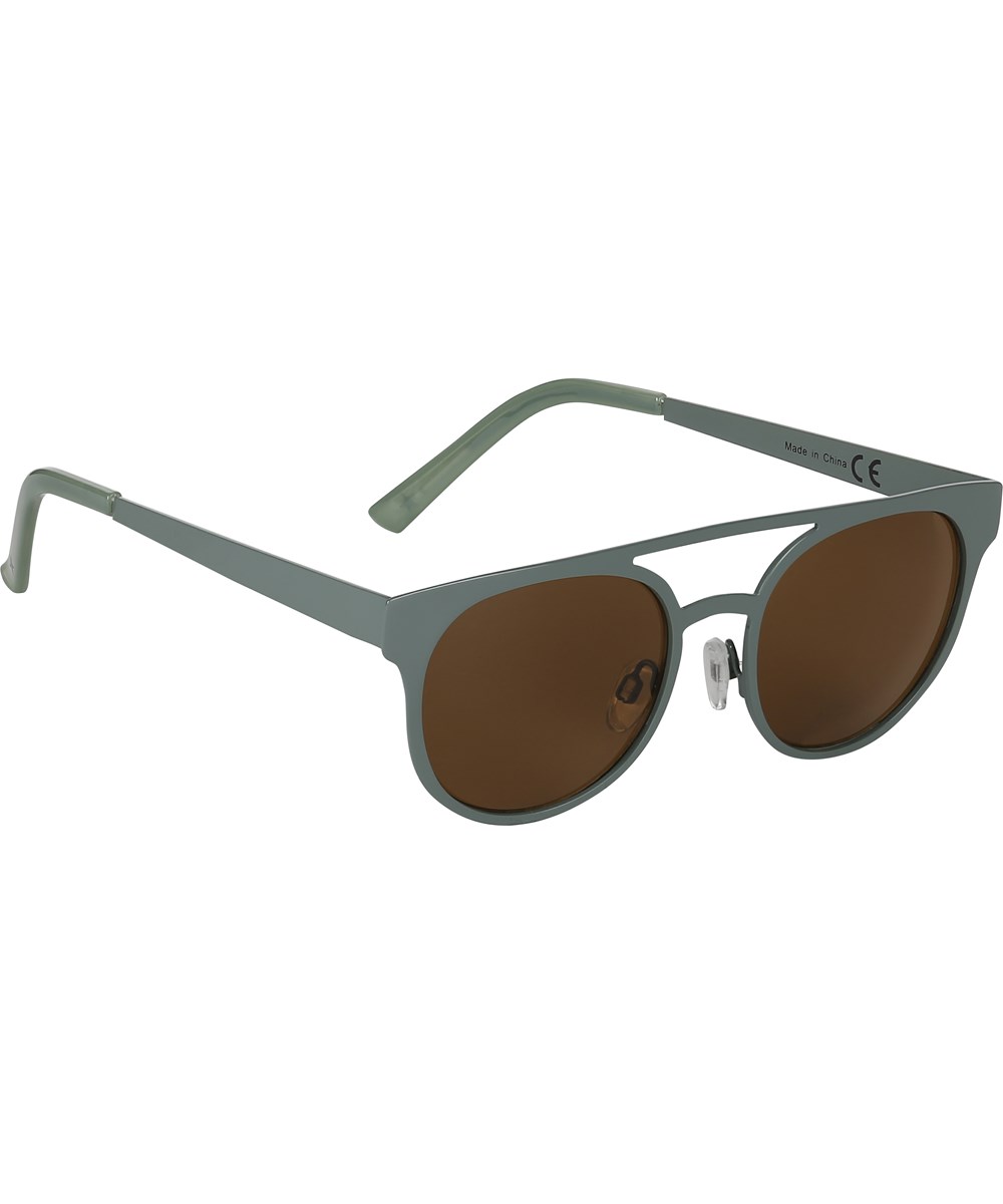 Sunset - Sea Spray - Sunglasses in green metal frame 