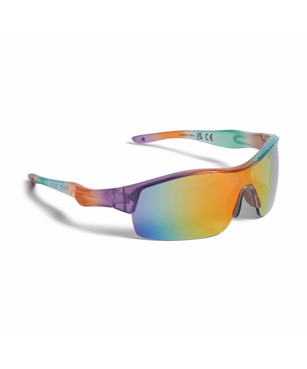 Surf - Faded Colours - Sporty children's sunglasses in blue, purple, and orange colours, tinted mirrored lenses, satin finish, and 100% UV protection.