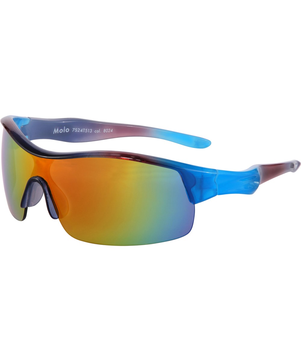 Surf - Universe - Sporty blue and brown sunglasses with mirrored lenses
