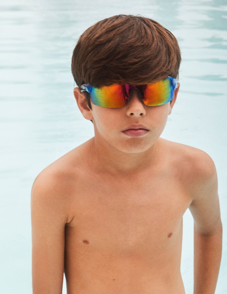 Surf - Universe - Sporty blue and brown sunglasses with mirrored lenses