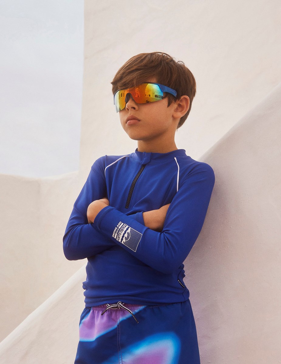 Surf - Universe - Sporty blue and brown sunglasses with mirrored lenses