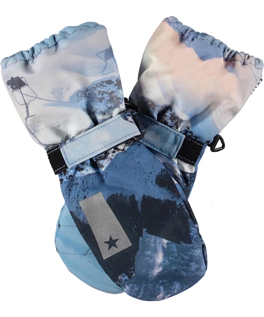 Igor - Mountain High - Dunkelblaue, wasserdichte und atmungsaktive Handschuhe für Kinder mit Bergdruck und 3M™ Thinsulate™ Isolierung.