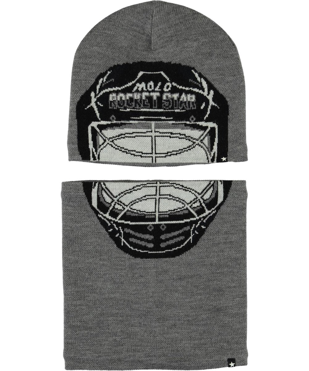 Kleo - Grey Melange - Eishockey-Mütze und -Halsrohr