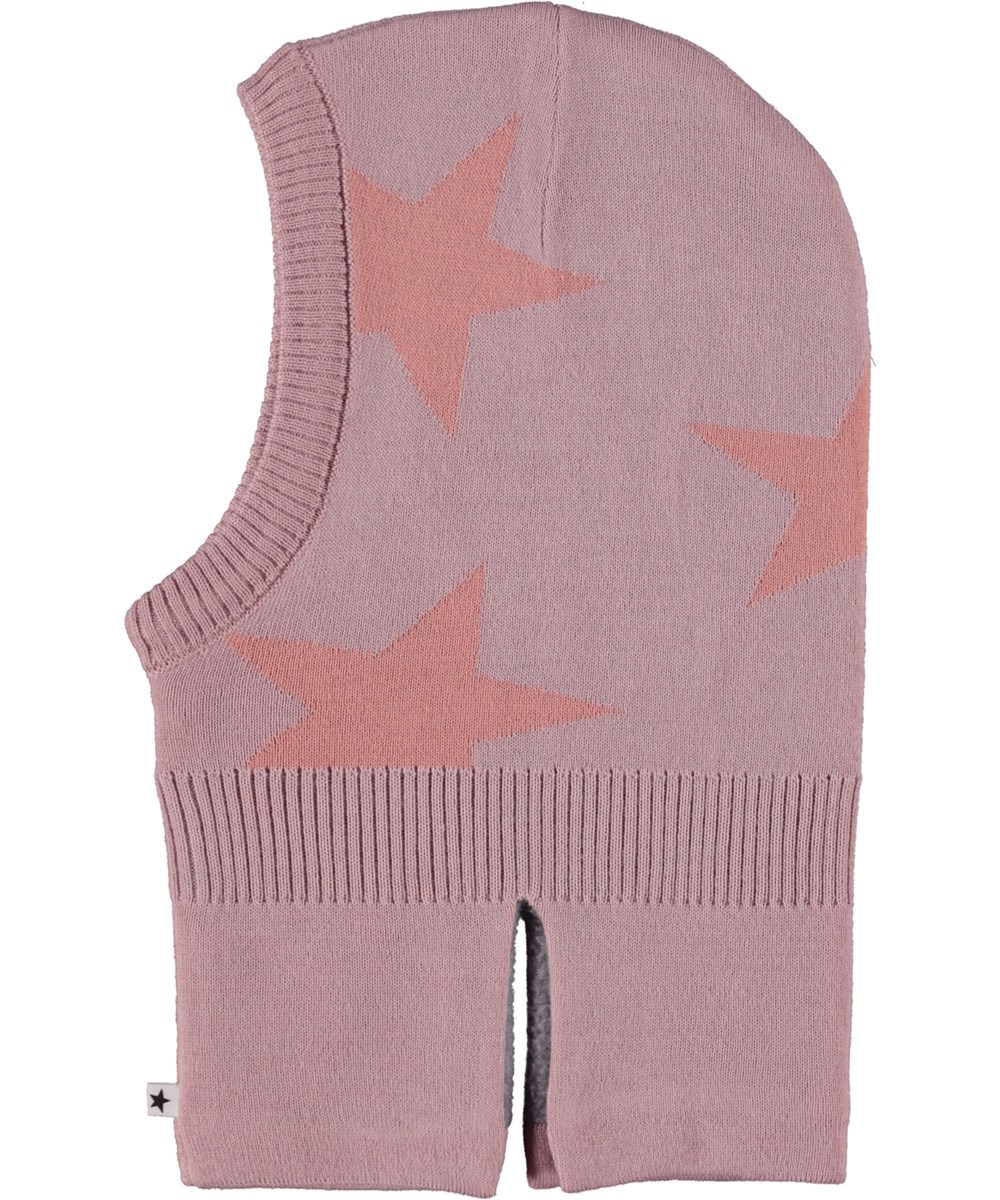 Snow - Berry Ice - Rosa Schlupfmütze mit eingestricktem Sternenmuster