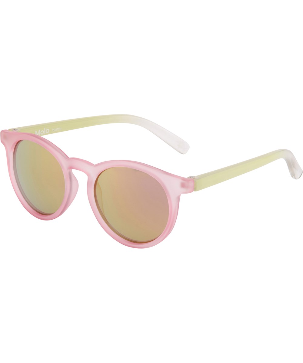 Sun Shine - Lilac Pink - Rosafarbene runde Sonnenbrille mit pinkfarbenen Spiegelgläsern