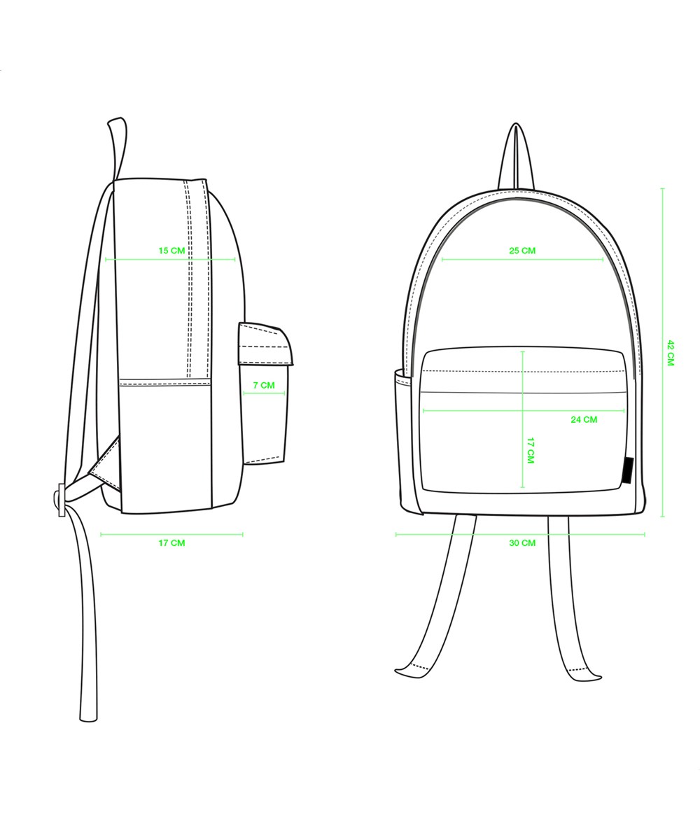 Backpack Denim - Blue Happiness - Blue backpack with smiley faces
