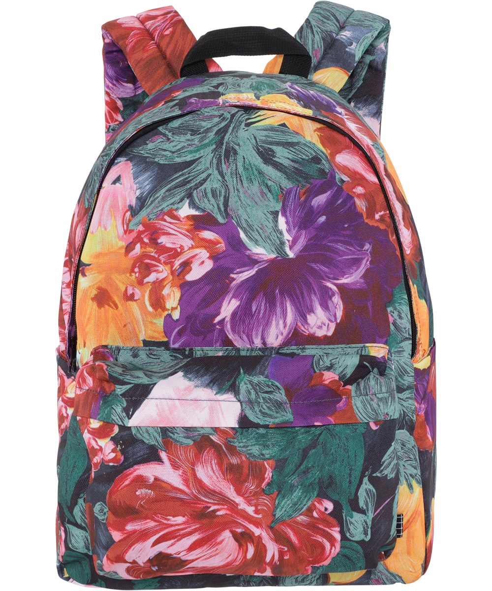 Backpack Mio - Painted Flowers - Backpack with colourful floral print 