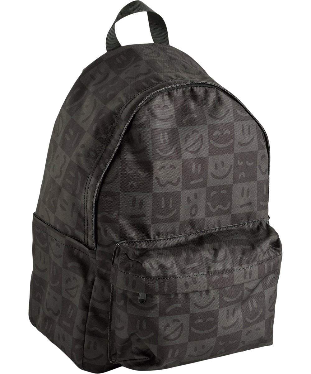 Backpack Mio - Vibe Checks BLK - Black/grey backpack for children with a check pattern 