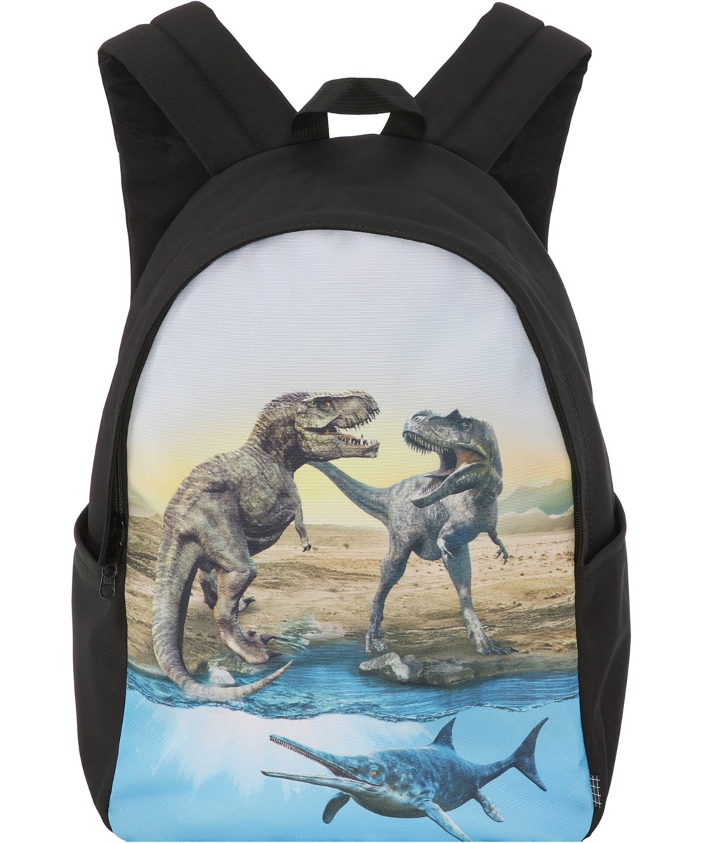 Backpack Solo - Carnivores - Black backpack with dinosaur print