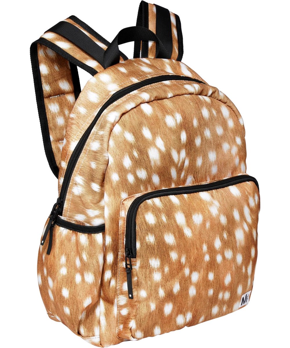 Big Backpack - Baby Fawns - Recycled rucksack in brown with white spots