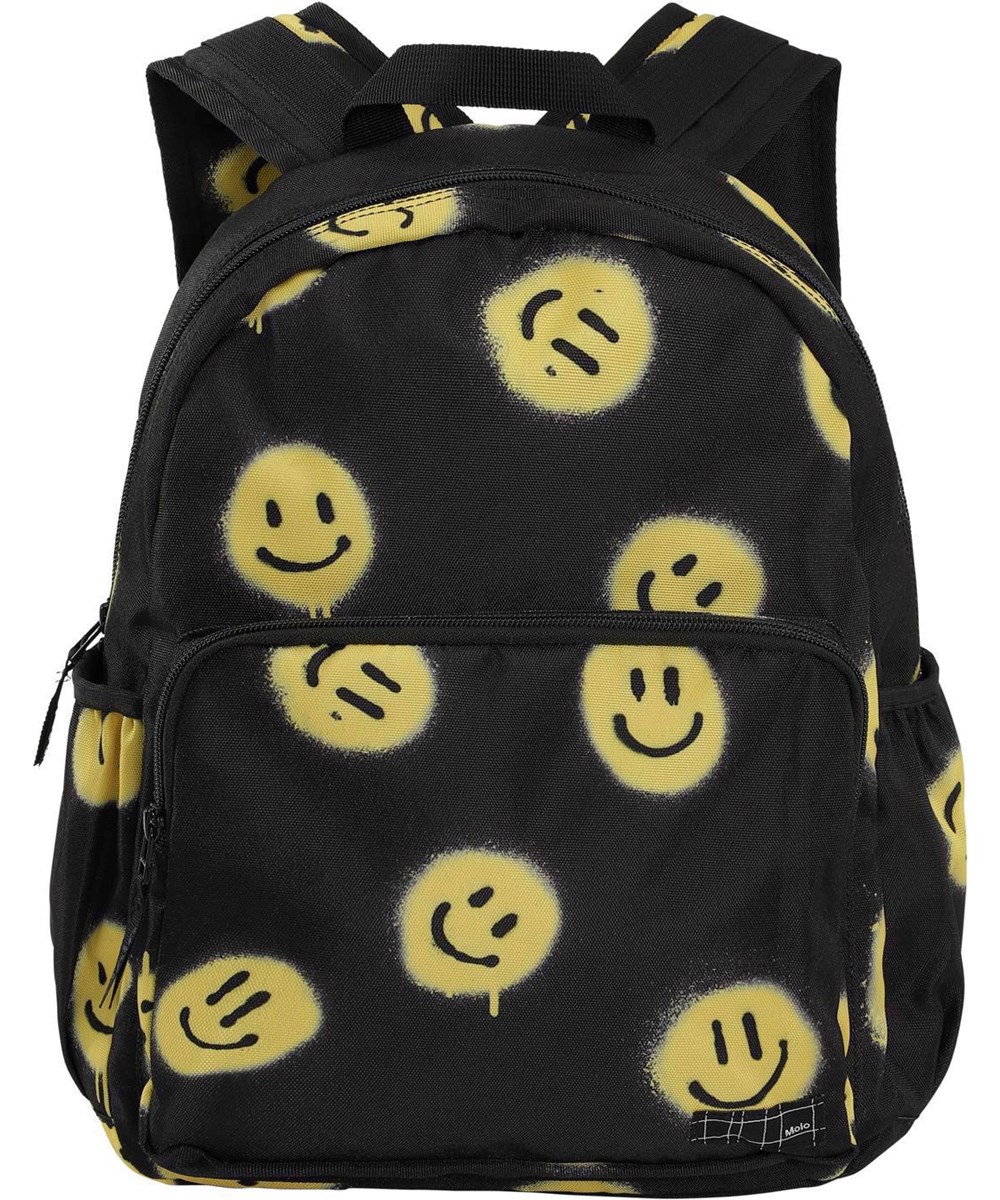 Big Backpack - Smiles - School backpack with spray paint smiley face