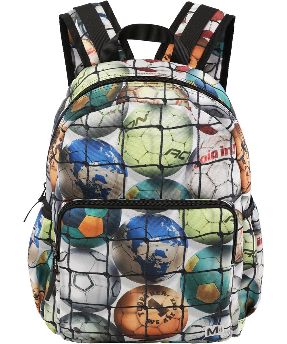 Big backpack - Footballs - Recycled backpack with football print