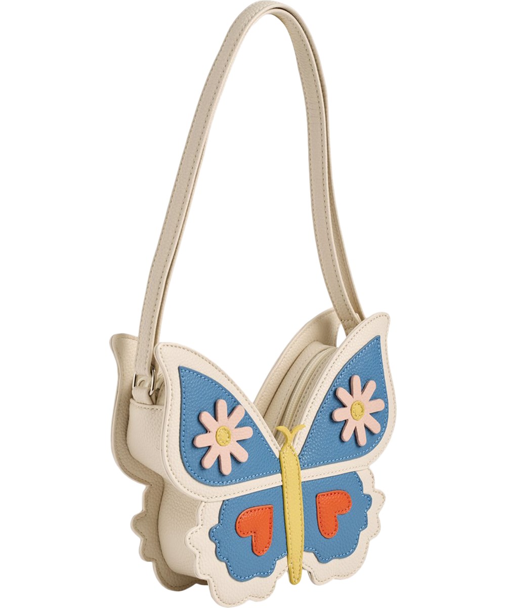 Butterfly Bag - Folkloric - Blue and cream-coloured butterfly bag for children with an adjustable shoulder strap 