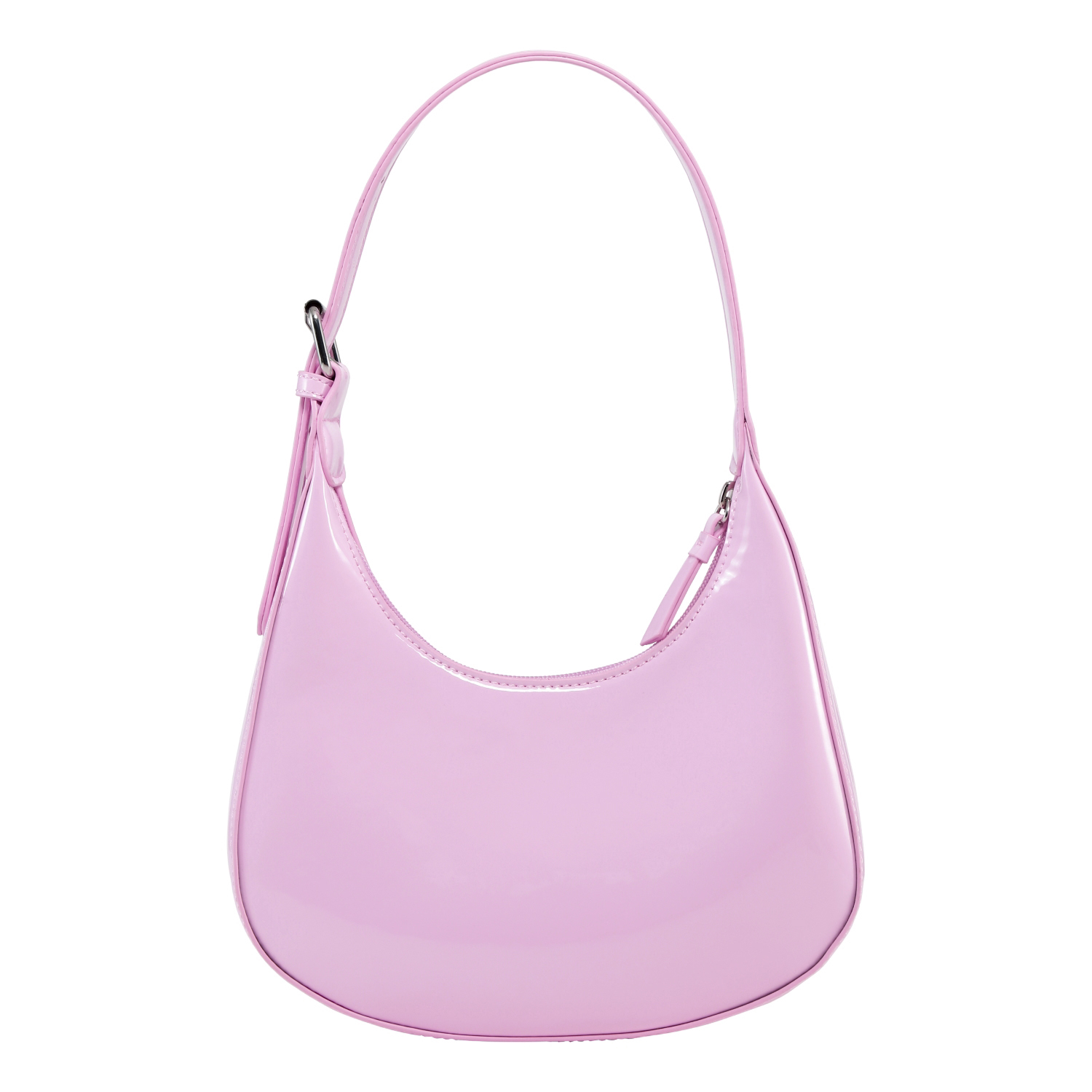 Jada Bag - Pink Lavender - Pink curved shoulder bag with