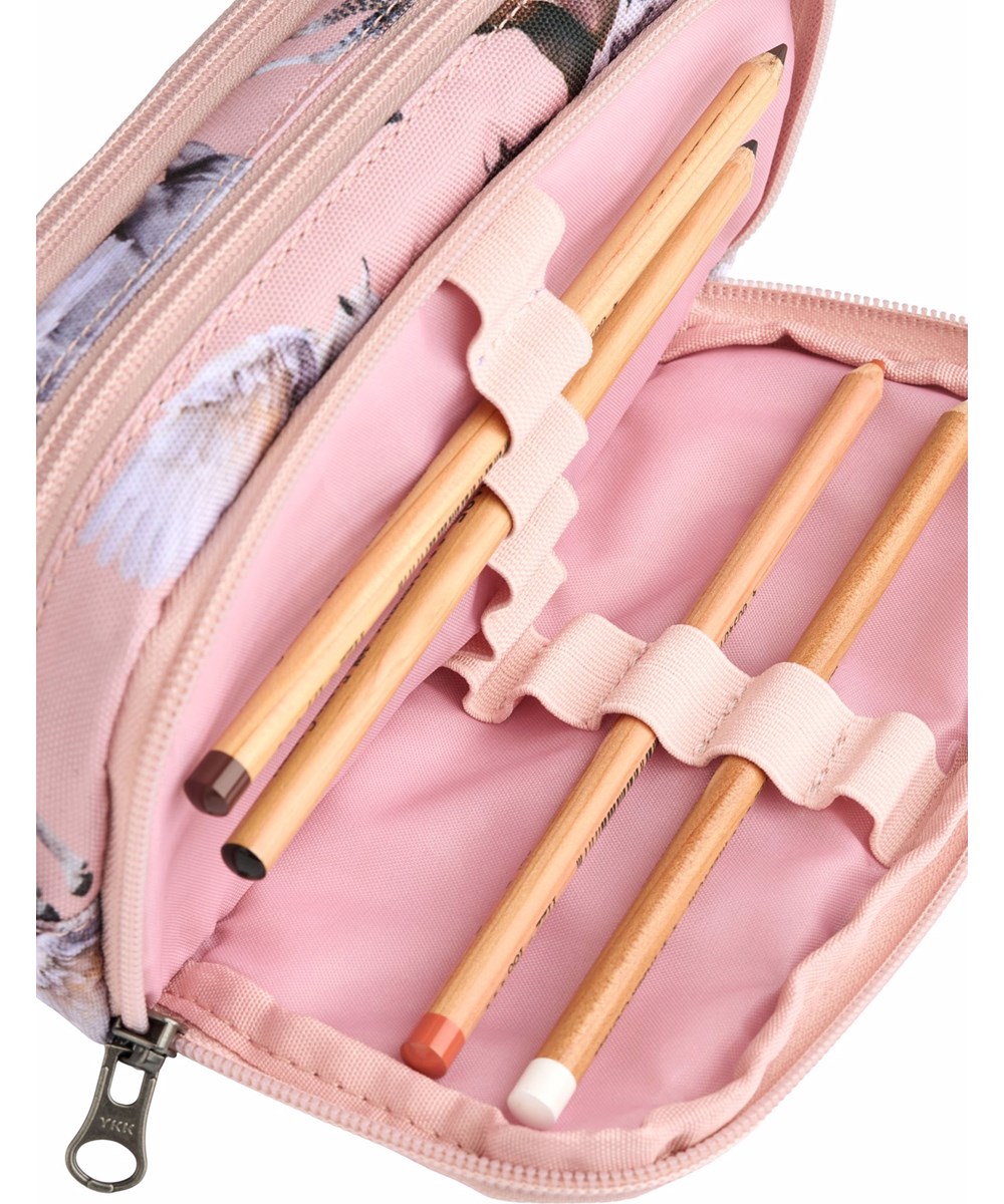 Pencil Cas - Pegasus - Practical pink pencil case with print of flying pegasi