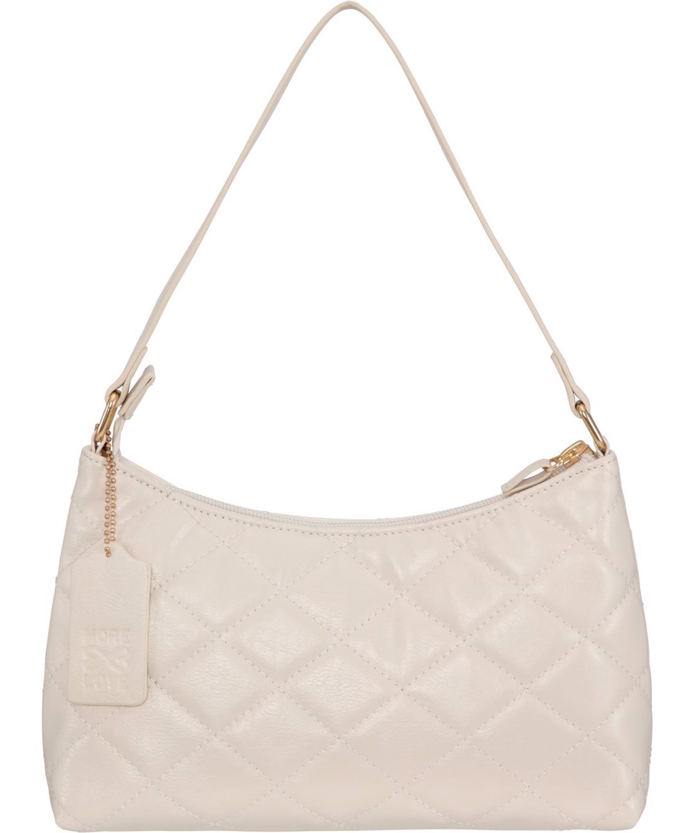 Quilted Bag - Summer Sand - Small, quilted bag in faux leather with a zipper, a shoulder strap and a small, inner pocket 
