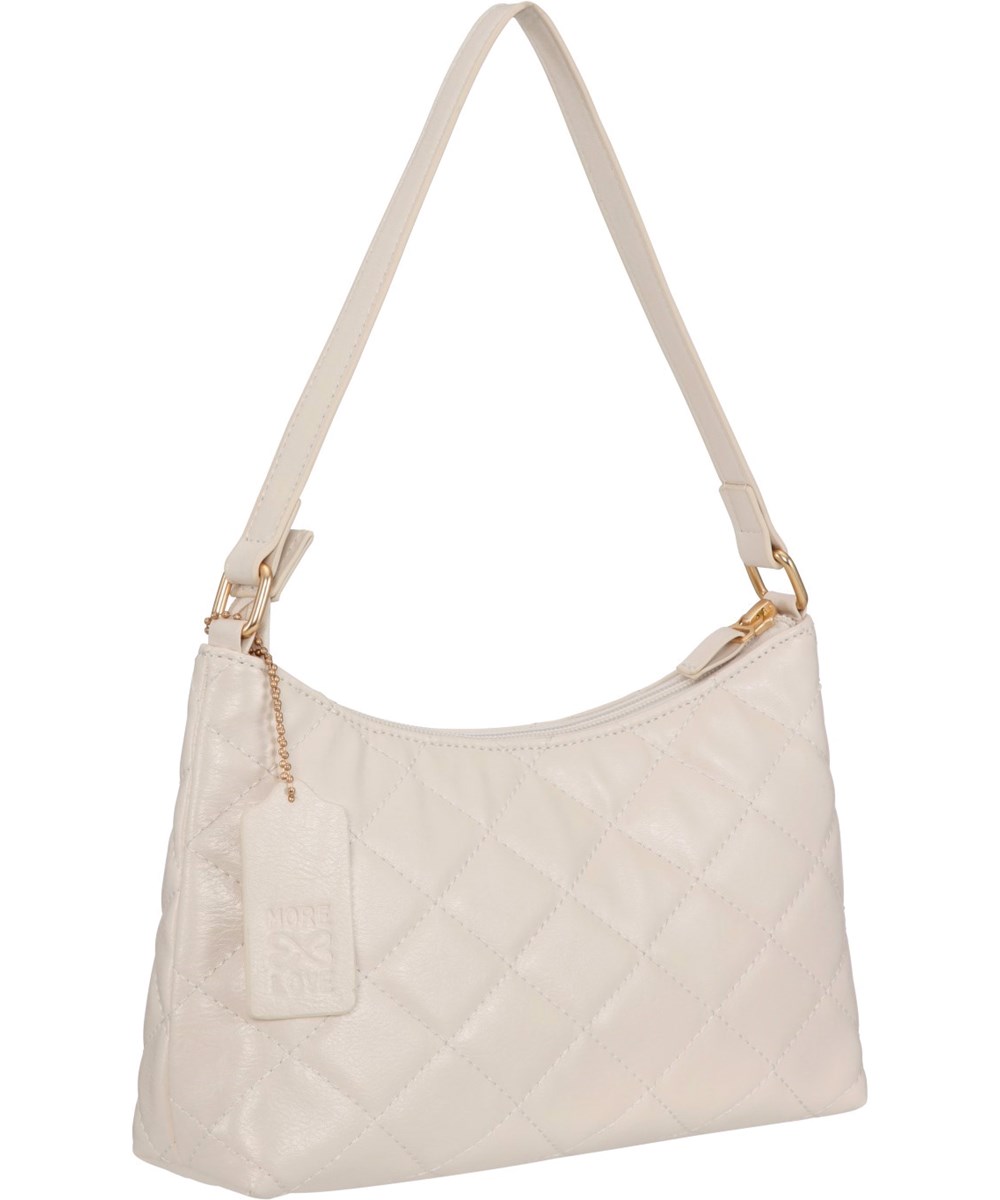 Quilted Bag - Summer Sand - Small, quilted bag in faux leather with a zipper, a shoulder strap and a small, inner pocket 